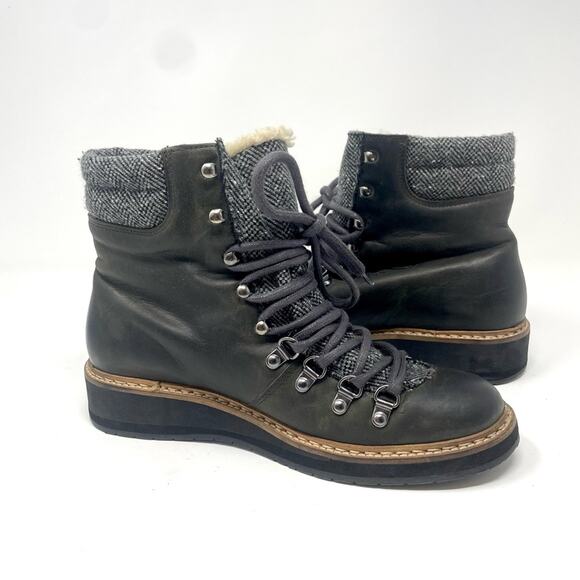 IVYLEE Copenhagen Mountain Boot in Green Gray Leather Women's Size 7.5 $274 - Picture 4 of 8